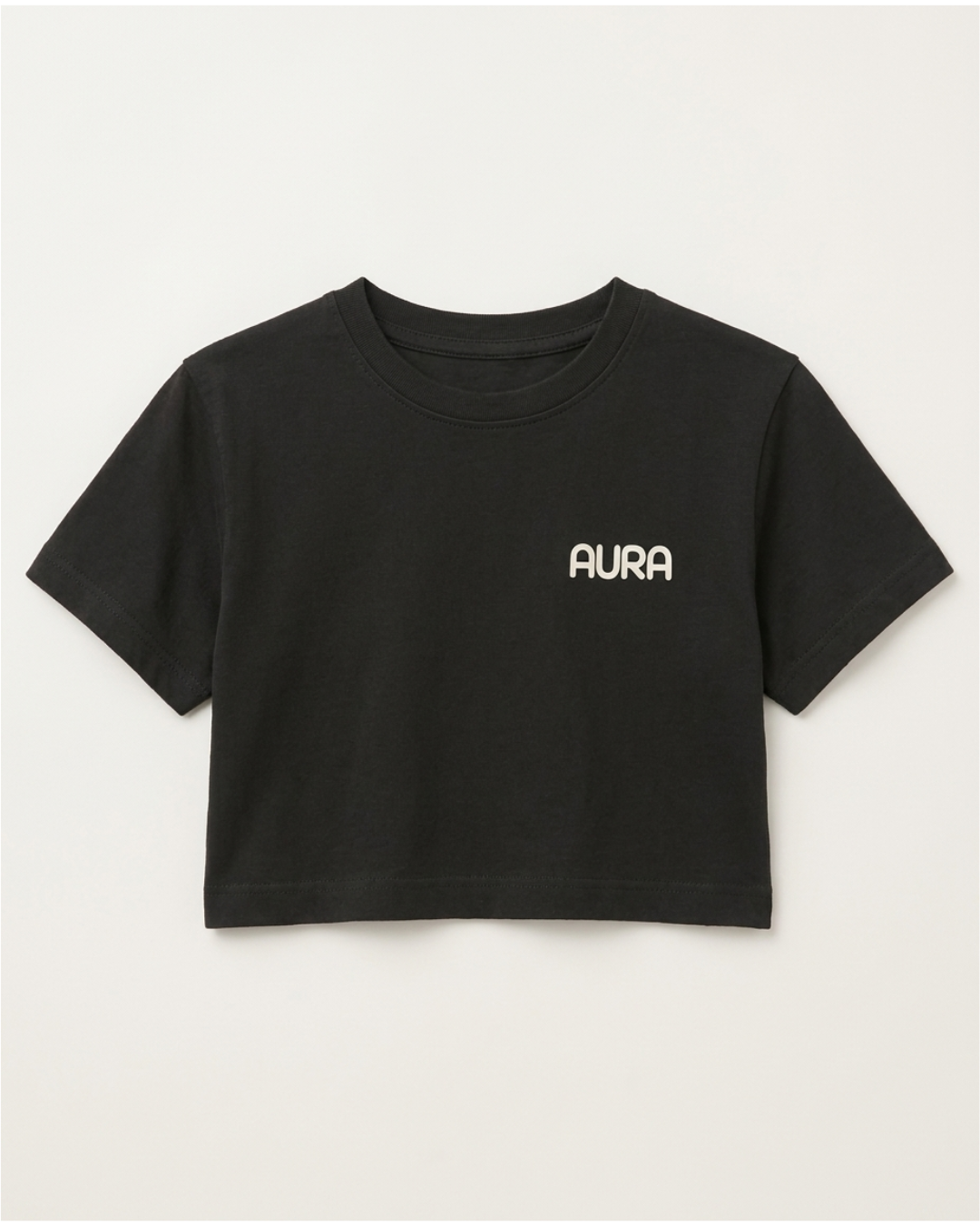 Aura Women’s Crop Tee in Shadow Black
