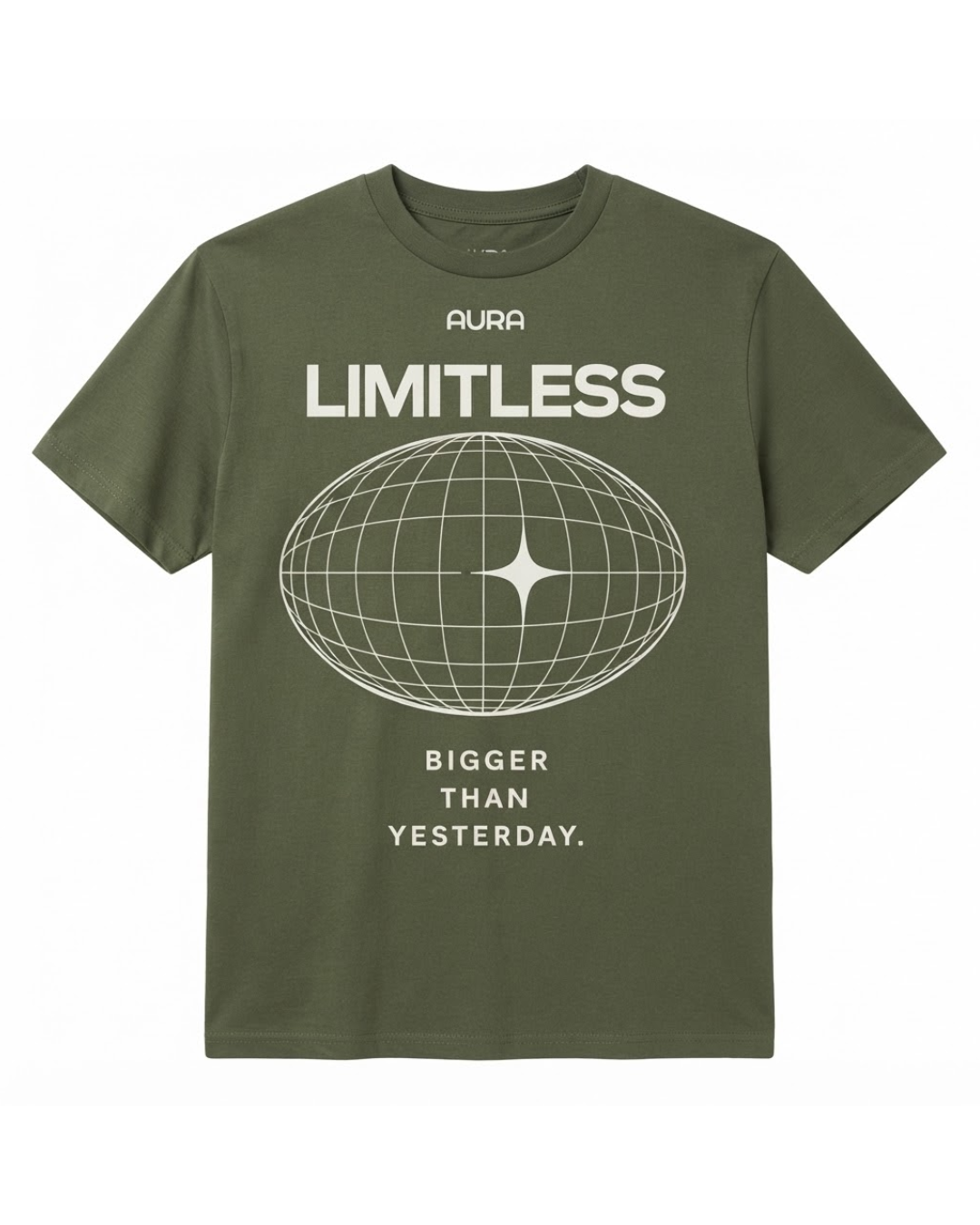 Aura Mindset Tee — Limitless in Matcha Cream