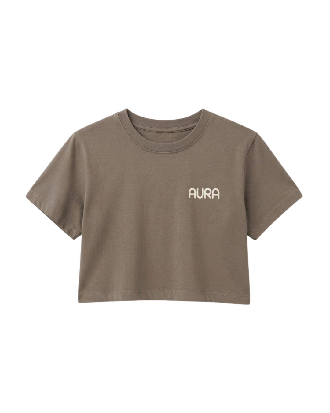 Aura Women’s Crop Tee in Ash Mocha