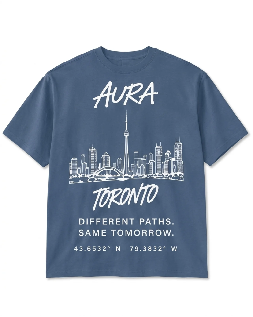 Aura Worldwide Tee — Toronto in Slate Blue